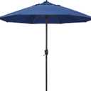 California Umbrella 9' Round Sunbrella Aluminum Outdoor Deck, Pool or Patio Umbrella, Crank Lift, Auto Tilt, Bronze Pole, Regatta
