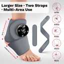 Large Fit Wearable Foot Massager Wrap, Cordless Heated Ankle Massager with Red Light, Portable for Foot Comfort & Circulation Support, 6 Modes 3 Intensities, Multi-Area Use for Foot, Knee & Back