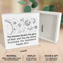 Christian Bible Verse Space Planets Baby Boy Nursery Room Wood Box Decor Sign, Religious Faith Christian Space Themed Toddler Room Decorations for Baby Boys