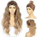 SAPPHIREWIGS Headband Wig Body Loose Wavy Wigs for Black Women Brown Wig with Ash Blonde Tips Long Curly Wig Glueless Synthetic Wig Heat Resistant 26inch