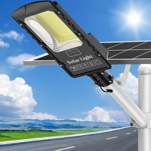 OKPRO 20000W Large Solar Street Lights Outdoor Waterproof, IP66 7000K 320 Wide Angle Heavy Duty 40000mah Dusk to Dawn Solar Lights for Commercial/Parking Lot/Yard, Luces Solares para Exteriores