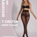 Indestructible Tights for Women, Rip Resistant Durability T-Crotch Pantyhose Semi Sheer High Waist Stockings (Brown, S)
