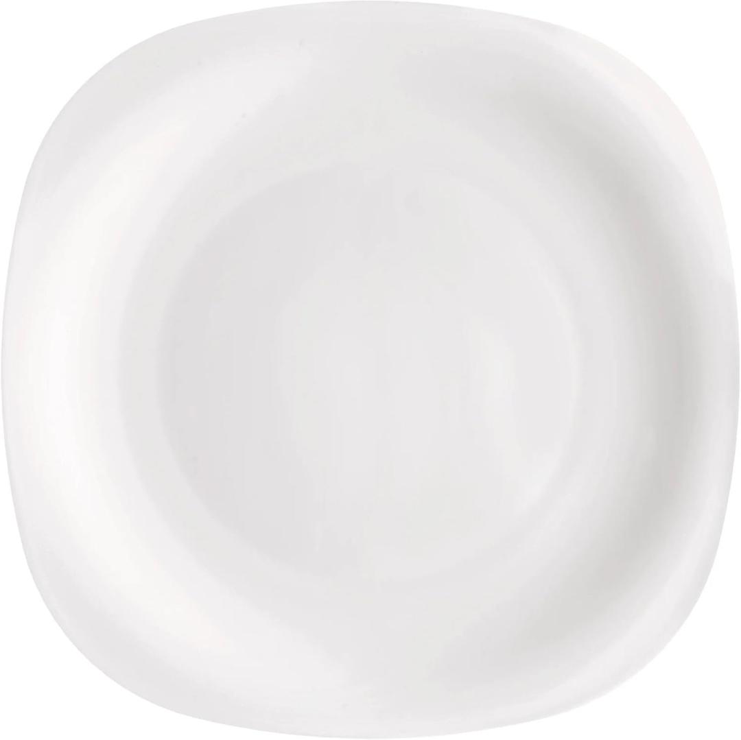 Bormioli Rocco Parma 12.25" Charger Plates Opal Glass Dinnerware, White, Set of 6