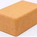 French Fitness 4"" Yoga Cork Block  100% Natural Cork, Non-Slip Surface, Lightweight, Rounded Edges for Comfort, Durable & Easy to Clean, Perfect for Yoga and Pilates Practice