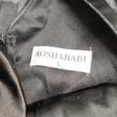 AOSHABABI Women's Cocktail Dresses Elegant Black Satin V-Neck Pleated Slit Mermaid Evening Dresses for Wedding Guest (Large)