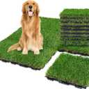 XLX TURF Interlocking Fake Grass Tiles for Dogs Potty - Pets Friendly Artificial Grass for Dog Kennel Outdoor Patio Balcony & Home Decor, 12"x12" 9 Pack