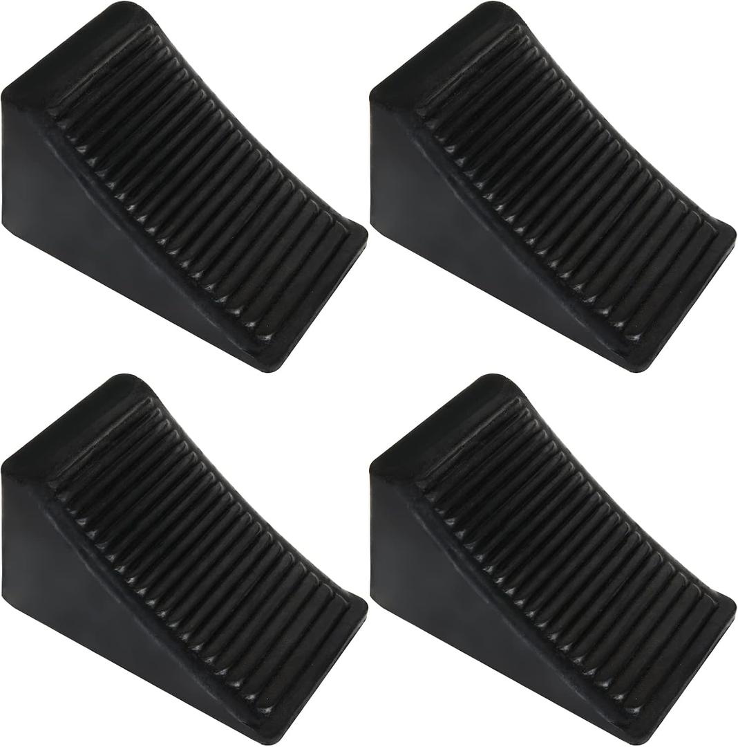 CertBuy 4 Pack Wheel Chock for Trailers, RV Wheel Chocks Heavy Duty, Black Rubber Wheel Chocks, Trailer Wheel Chocks for Car, Travel Trailers, RV, Truck, and ATV, 6.3"4"4"