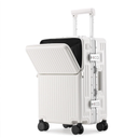 ZMY Carry on Luggage with Charging Port, Lightweight Hardside Suitcase with TSA Lock and Spinner Wheels (White, 26 inches)