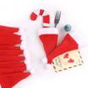 FINGOOO Mini Red Santa Hats,30 Pieces Christmas Hat for Crafts 2.8 x 5 Small Santa Hats for Xmas Party Table Dinner Decorations