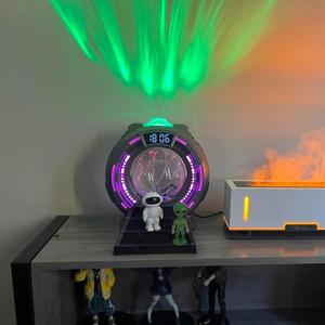 Northern Lights Projector for Kids, Galaxy Night Light 8 Color Changing Modes with Bluetooth Speaker & Time Alarm Clock for Home Bedroom Decor, Birthday, Gift Idea