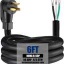 Kanayu 6.6 FT 6 AWG 3 Prong Replacement Power Cord Compatible with NEMA 6-50P 50 Amp 250V Welder Extension Cable with Open End for Welder Dryer Garage Heater Generator, ETL Listed