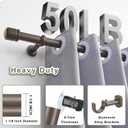 1 1/8 Inch Diameter Curtain Rods 144 to 240 Inches(12-20ft), Telescoping Heavy Duty Large Drapery Rod with Adjustable Aluminum Alloy Bracket, Solid End Caps for Windows Patio Decoration, Dark Bronze