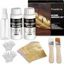 Yeardera Gold Leaf Kit, 100ml Gilding Adhesive and Varnish with 100 Gold Leaf Sheets for Arts, Crafts, Painting, Furniture, and Decoration