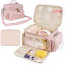 Breast Pump Bag Compatible with Spectra S1 and S2, Breast Pumping Travel Storage Bag with Waterproof Mat for Pumping Essentials and Accessories, Pink