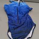 Tempt Me Women Blue Gradient One Piece Swimsuit Athletic Zipper High Neck Bathing Suit Racerback Swimwear M, Blue