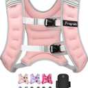 Fragraim Weighted Vest for Women Men - 22lb Weight Vest with Reflective Stripe, Detachable Phone Pouch, Ideal for Walking, Strength Training, Running, Workout, Cardio (Pink)