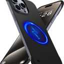 Magnetic Slim Case Fit for iPhone 15 Pro Phone Case 6.1"(2023) Ultra-Thin Lightweight Durable Frameless Matte Hard MagSafe Cover Case with Pull Ring Shockproof Non Slip Rope-Black