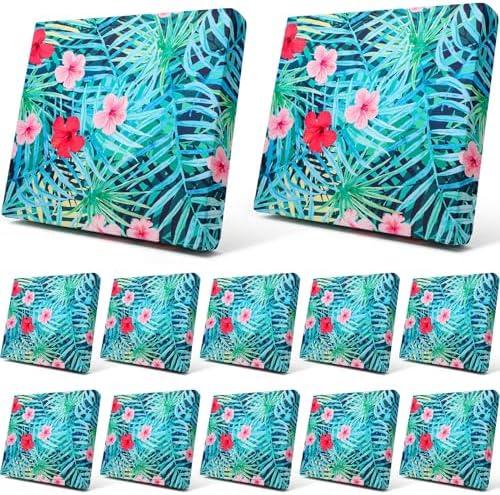Newwiee 10 Pcs Patio Stretch Outdoor Cushion Covers Sofa Couch Covers Replacement Couch Slipcover for Sofa Seat Chair Porch Patio Furniture Protector, Flexibility and Washable(Palm Leaf,Colorful)