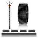 22 Gauge 3 Conductor Electrical Wire 25FT, UL 2464 22 AWG 3 Wire Cable Tinned Copper PVC Stranded 22/3 Core Wire for LED Lighting, Outdoor Low Voltage Extension Cable, Automotive etc.