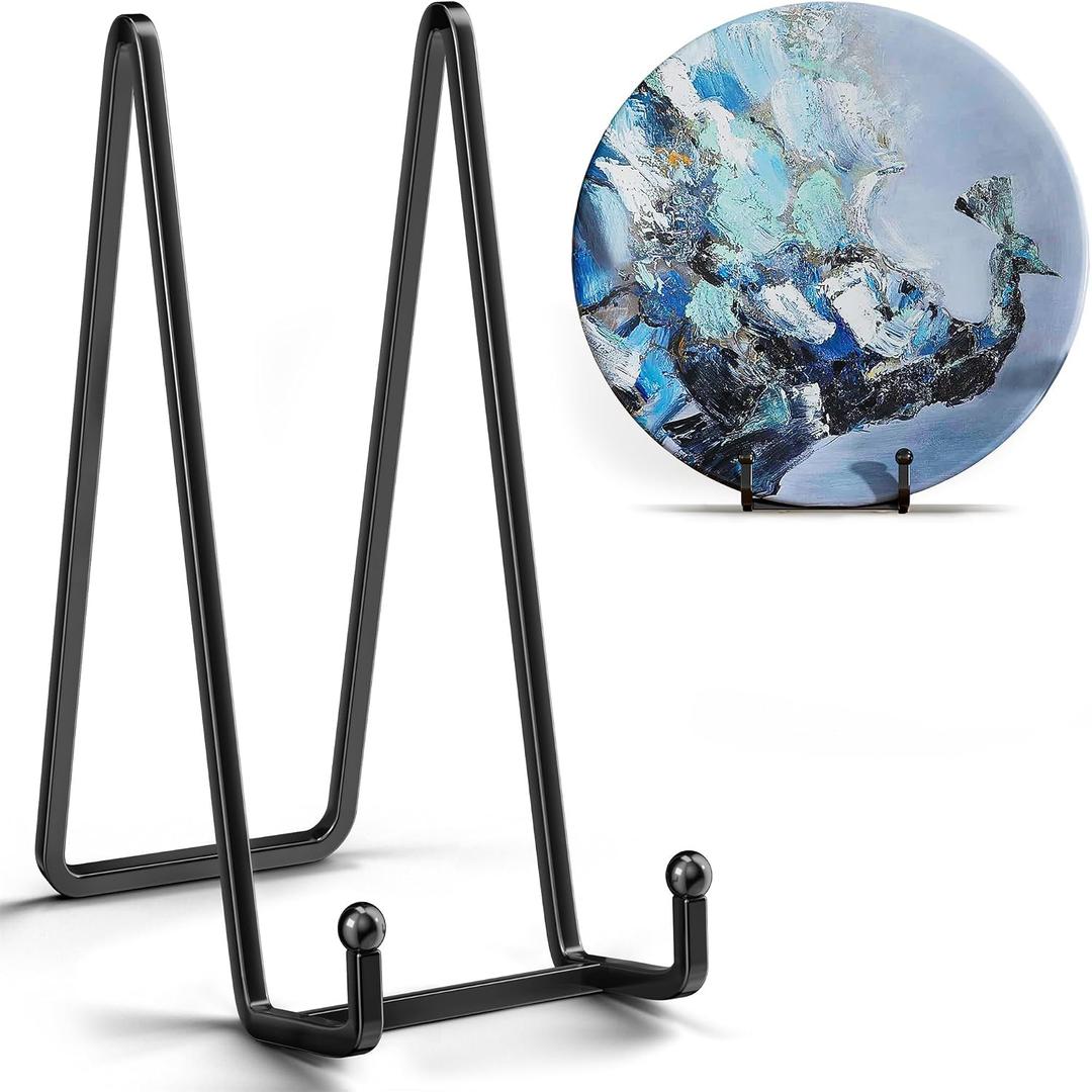 IPAME 16 Inch Heavy Duty Plate Stand (2 Pack) - Metal Display Easel for Large Plates, Picture Frames, Signs, Posters, Decorative Platters