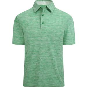 Alex Vando Mens Golf Shirt Moisture Wicking Quick-Dry Short Sleeve Casual Polo Shirts for Men (Green, S)