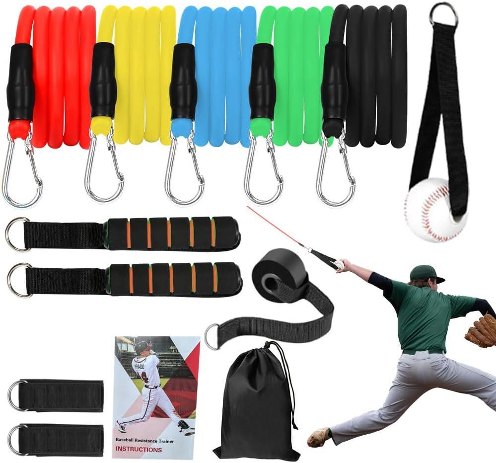ENERACES Baseball Resistance Bands for Pitchers – Pro-Grade Arm Strength & Pitching Bands | 5-Level Adjustable Resistance Bands for Baseball/ Softball Training (All Ages)