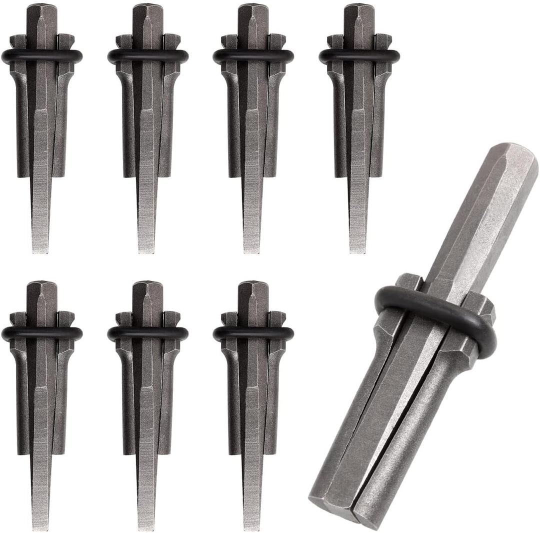 ABuff 3/4 Inch Heavy Duty Wedge and Feather Shims, 8 Pack Plug Shim and Wedge Concrete Rock Stone Splitter Hand Tools