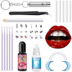 Nelikoo Tooth Gem KitFashionable DIY Smile Jewelry Crystals Tooth Gems Kit for Teeth for Fashion & Parties