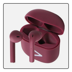 Acoustix AudioBuds+ True Wireless Bluetooth Earbuds with Charge Case - Burgundy