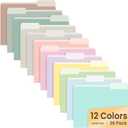 SUNEE File Folders, 36 Pack Manilla Folders 8.5 x 11, 12 Colors Folder Office Organization Home School Folders for Documents Files Paper
