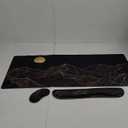 iCasso Large Mouse Pad, 4in1 XXL Mousepad + Keyboard Wrist Rest+Mouse Wrist Rest+Coaster Set with Ergonomic Design for Computer(Gold-Mountain)