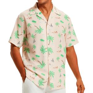 Men's Tropical Beach Vacation Shirt Hawaiian Shirts Wrinkle Free Short Sleeve Button Down (M)