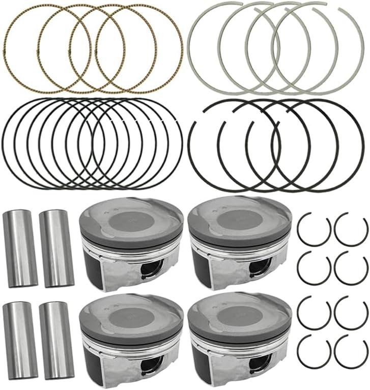 Engine Piston & Piston Rings Set Compatible with Toyota Camry RAV4 Scion tC Lexus 2.4 2AZFE 2007-2013, Replacement 13011-0H031,13211-0H041-A0,13211-0H041-B0,13211-0H041-C0