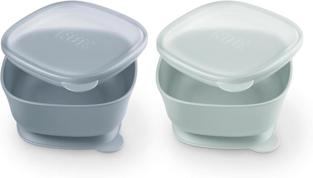 NUK for Nature Suction Bowl and Lid, Leak-Proof Lid, Microwave, Freezer, & Top Rack Dishwasher Safe, BPA-Free (2 Count (Pack of 1))