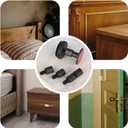 BOXOB 4pcs Adjustable Threaded Bed Frame Anti-Shake Tool, Upgraded Headboard Stoppers Bumper with Pads Easy Installation Wall Frame Stabilizers for Beds Cabinets Sofas (Black)