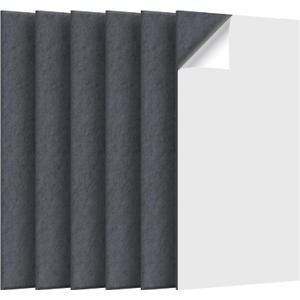 Large Acoustic Self-adhesive Panels, 47.2" X 23.6" X 0.4" Acoustic Wall Panels 6-pack Soundproof Panels High Density Panels Acoustic Treatment for Recording Studio, Office,Dark Grey