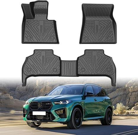 Mixsuper Liner Floor Mats for BMW X5 2019-2025, All Weather Floor Liners for X5 Accessories Durable 1st and 2nd Row Set Black