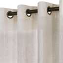 KOUFALL Beige Rustic Country Curtains for Living Room 84 Inches Long Flax Linen Bronze Grommet Tan Sand Color Solid Faux Linen Curtains for Bedroom Sliding Glass Patio Door 2 Panels