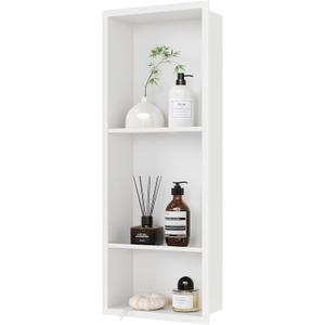 Stainless Steel Shower Niche 12" X 29", No Tile Needed Wall Niche Three-Tier Shower Niche Shelf, Recessed Niche Shower for Bathroom Storage, Matte White