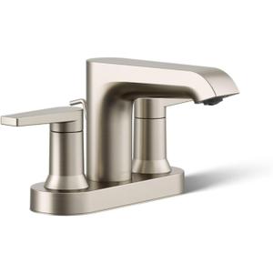 KOHLER Bathroom Sink Faucet, Hint Collection, Centerset Faucet, Vibrant Brushed Nickel, K-97094-4-BN
