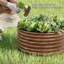 4 Pack Brown 2x2FT Round Corrugated Galvanized Steel Raised Garden Bed Outdoor, Metal Above Ground Garden Bed for Vegetables and Flowers, Raised Beds for Gardening-2x2FTx10Inch