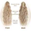 Ponytail Extensions 18 Inch Synthetic Claw Clip in Ponytail Extension Long Wavy Curly Hairpiece Fluffy Natural Looking for Women Daily Use (Blonde to Light Blonde)