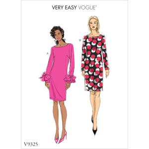 Vogue V9325E5 Very Easy to Sew Women's Lined Fitted Dress Sewing Patterns, Sizes 14-22