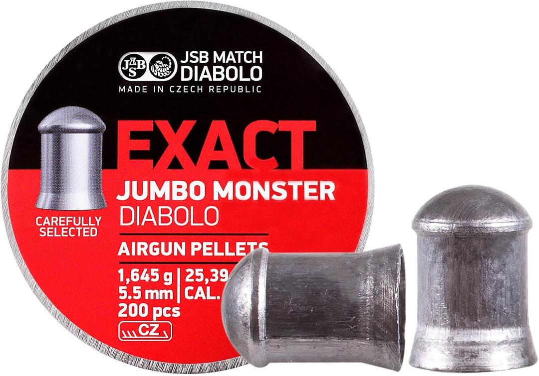 JSB Match Diabolo Exact Jumbo Monster .22 Cal, 25.39 Grains, Domed, 200ct