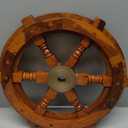 Brainmart Nautical Ship Wheel, Handcrafted Natural Wood Pirate's Boat Wheel for Home Décor, Natural Wood Pirate's Boat Wheel, Wall Hanging Wheel (Brown Natural, 18 Inch)