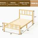 14" Bamboo Twin XL Size Bed Frame with Headboard and Footboard