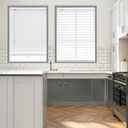 DEZ FURNISHINGS 2" Cordless Flat Slat Venetian Blind, 34" W x 48" H, White