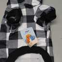 KOOLTAIL Plaid Dog Hoodie Pet Clothes Sweater with Hat and Pocket for Small Medium Large Size Dogs, Soft Winter Warm Dog Cold Weather Coat, Fleece Fall Dog Hooded Sweatshirt for Puppy Cats, White SM