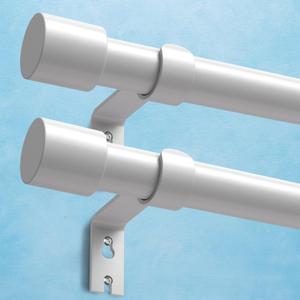 2 Pack Heavy Duty Curtain Rods for Windows 48 to 84 Inch, 1 Inch White Curtain Rods Set of 2 Pack for Outdoor, Farmhouse, Bedroom, Adjustable Easy Install Drapery Rod (A2,White,30"-90"-2Pack)