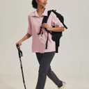 Pinspark Women's UPF 50+ Long Sleeve Quick Dry Outdoor Shirt with Pockets (Pink, XL)